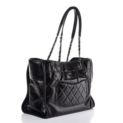 Chanel Glazed Calfskin Small Deauville Tote Black 3 of 8