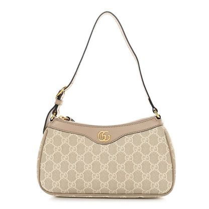Gucci GG Supreme Monogram Textured Dollar Calfskin Small Ophidia Hobo Beige Mystic White Oatmeal 1 of 10