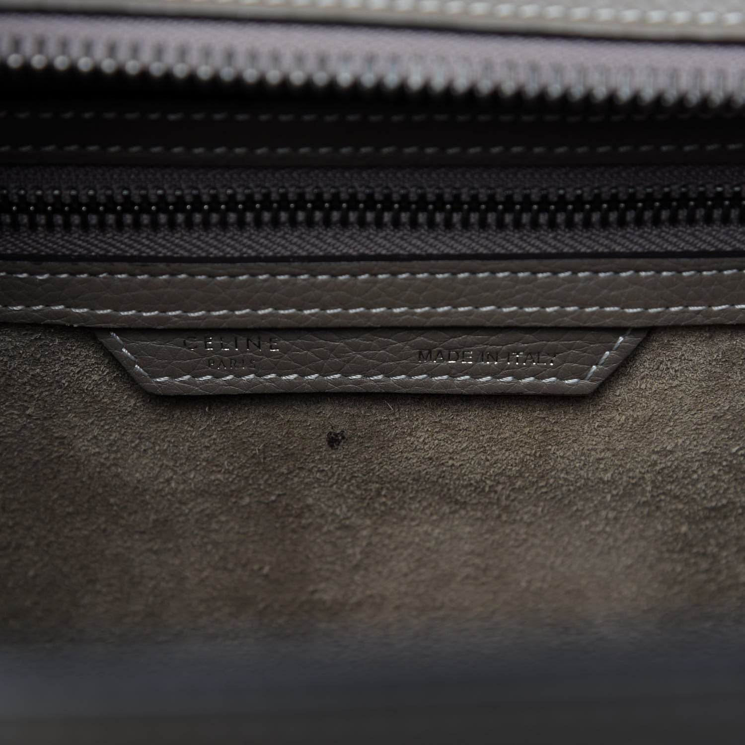 Celine Drummed Calfskin Micro Luggage Souris 8 of 10