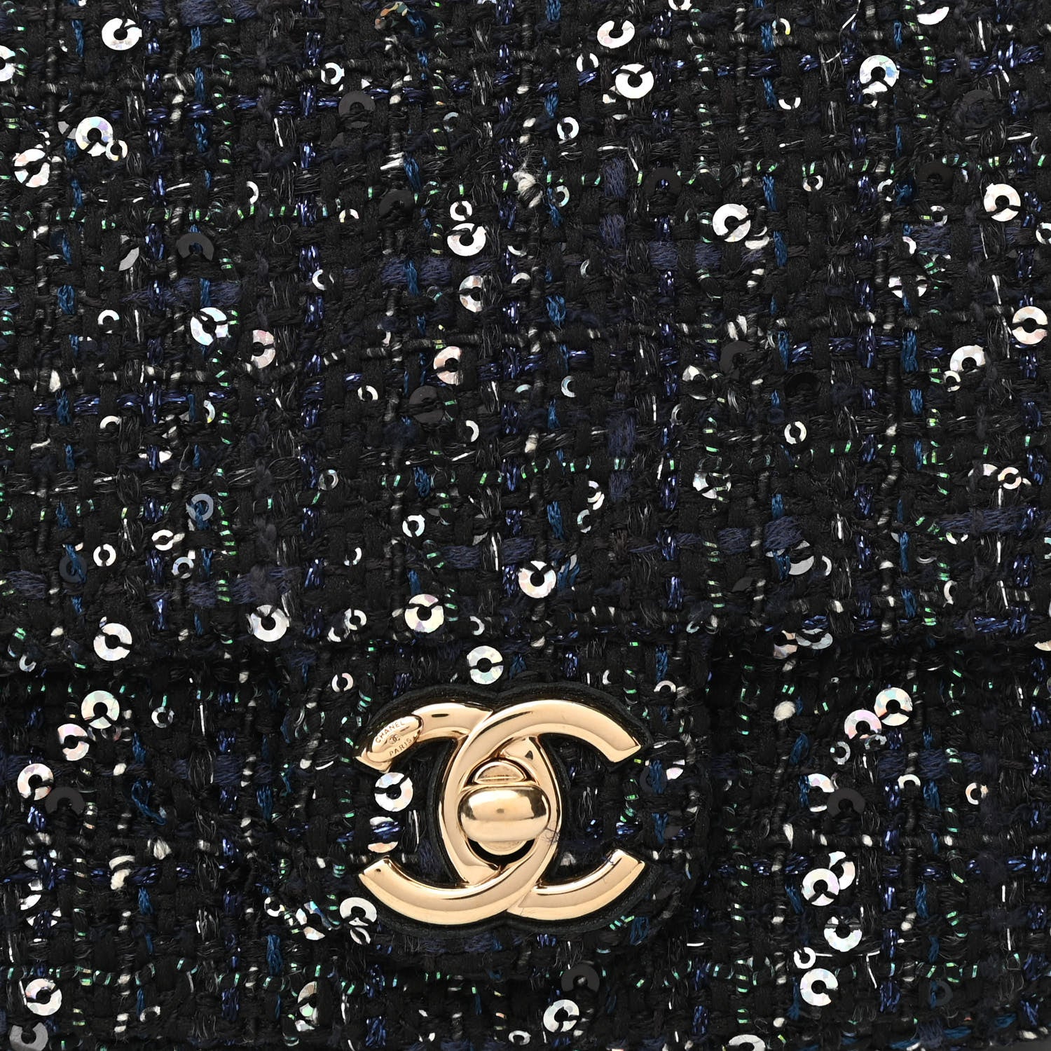 Chanel Tweed Mini Pearl Handle Flap Black Ecru 8 of 10