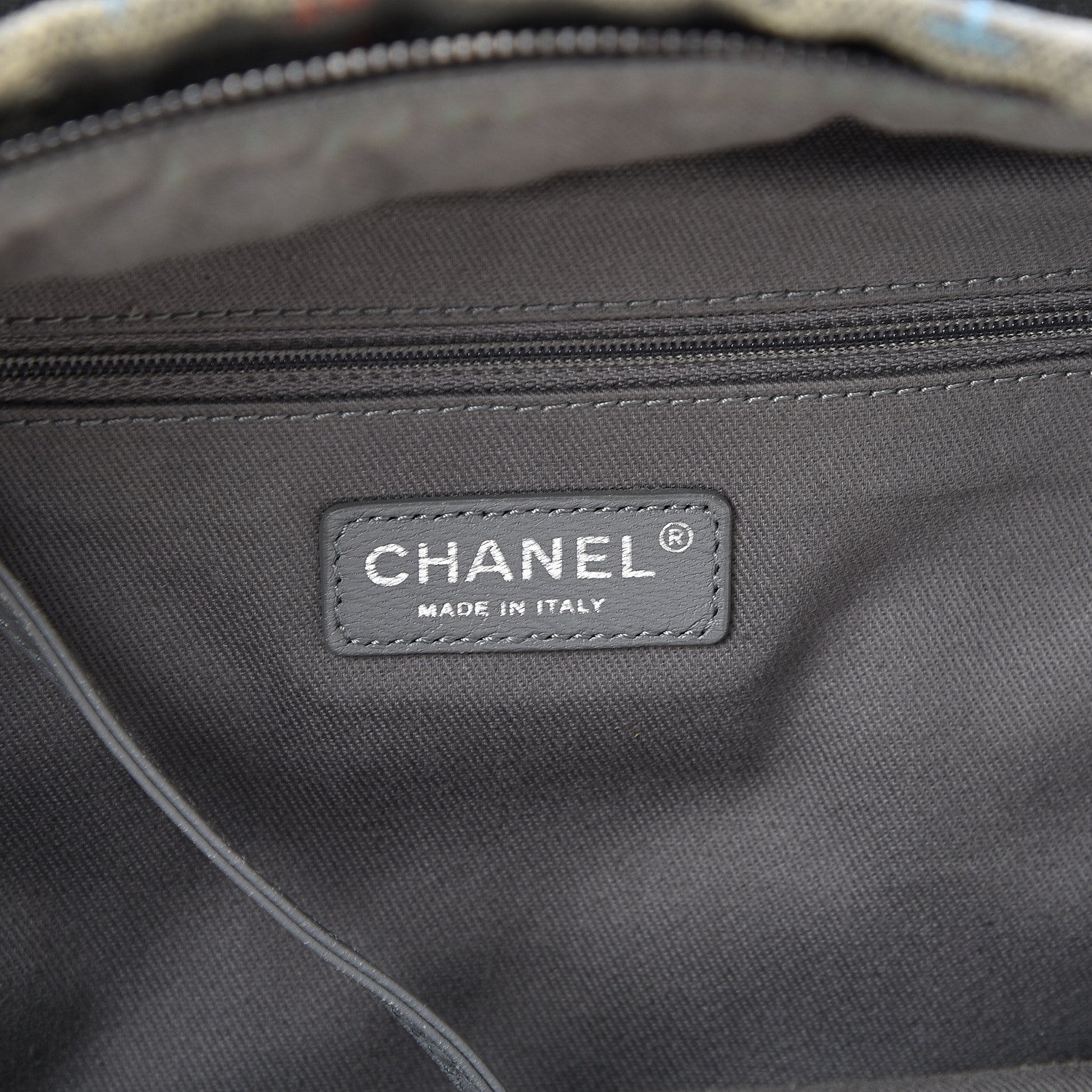 Chanel Graffiti Printed Canvas Medium Backpack Black 5 of 9