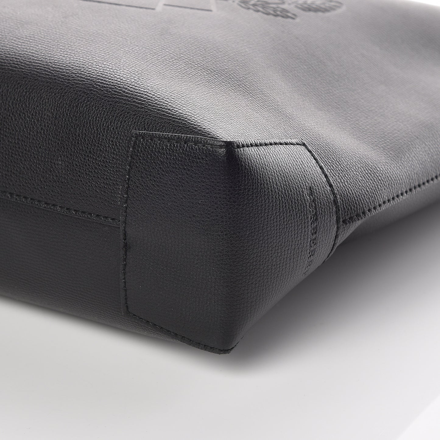 Calfskin Crest Embossed Large Tote Black
