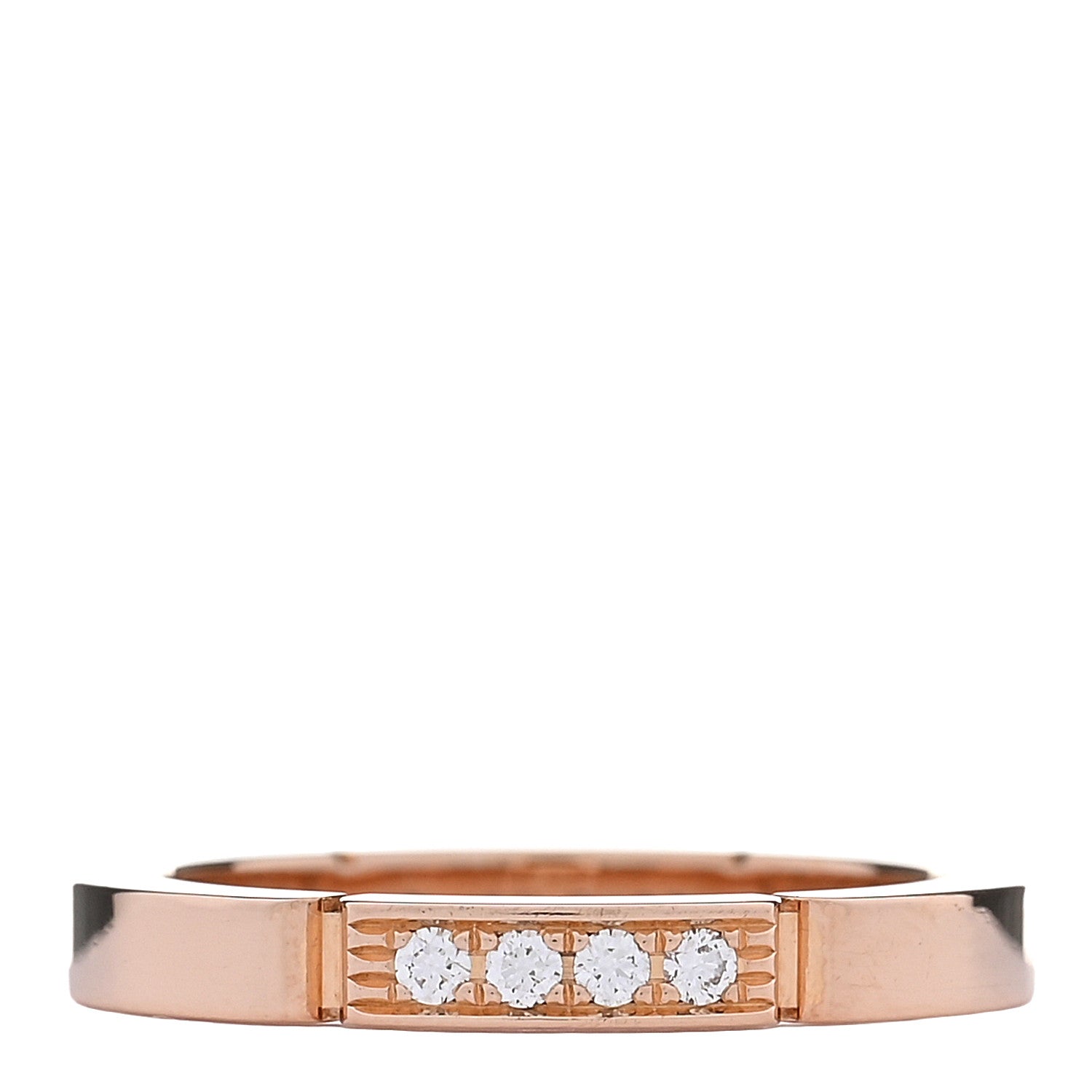 Cartier 18K Pink Gold Diamond Maillon Panthere Wedding Band Ring 49 5 1 of 5