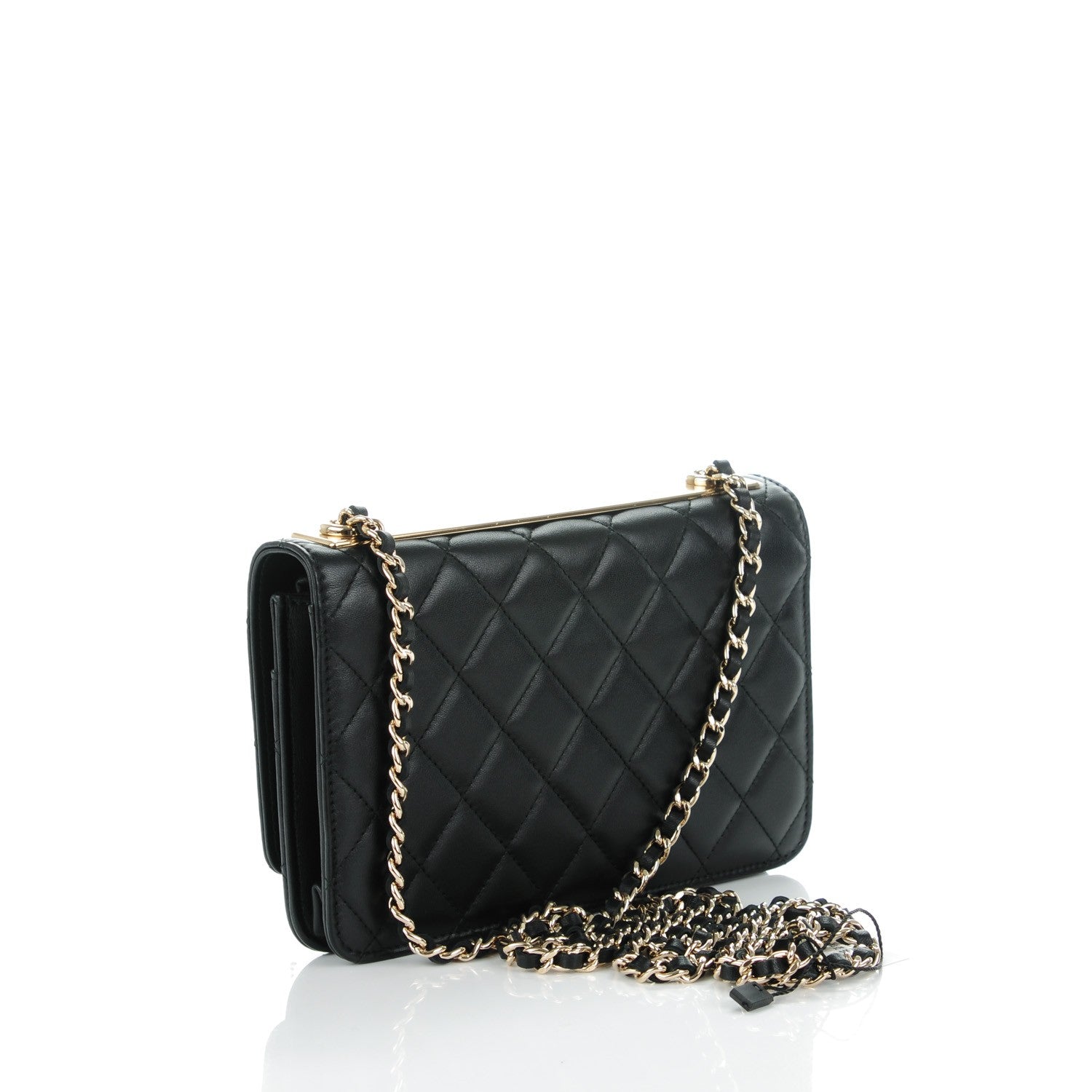 Chanel Lambskin Quilted Trendy CC Wallet On Chain WOC Black 3 of 10