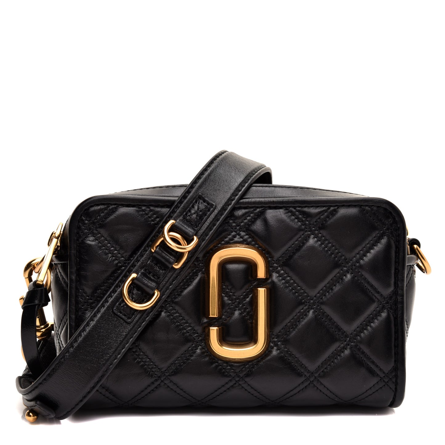 Natural Grain Calfskin Quilted The Softshot 21 Bag Black