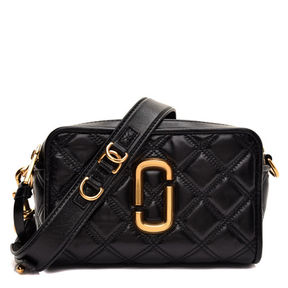 Marc Jacobs Natural Grain Calfskin Quilted The Softshot 21 Bag Black 1 of 12