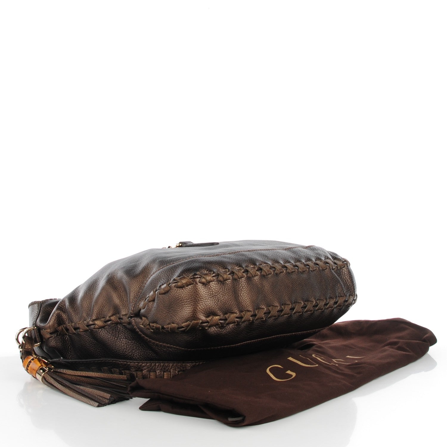 Gucci Calfskin Large New Jackie Shoulder Bag Bronze 4 of 7