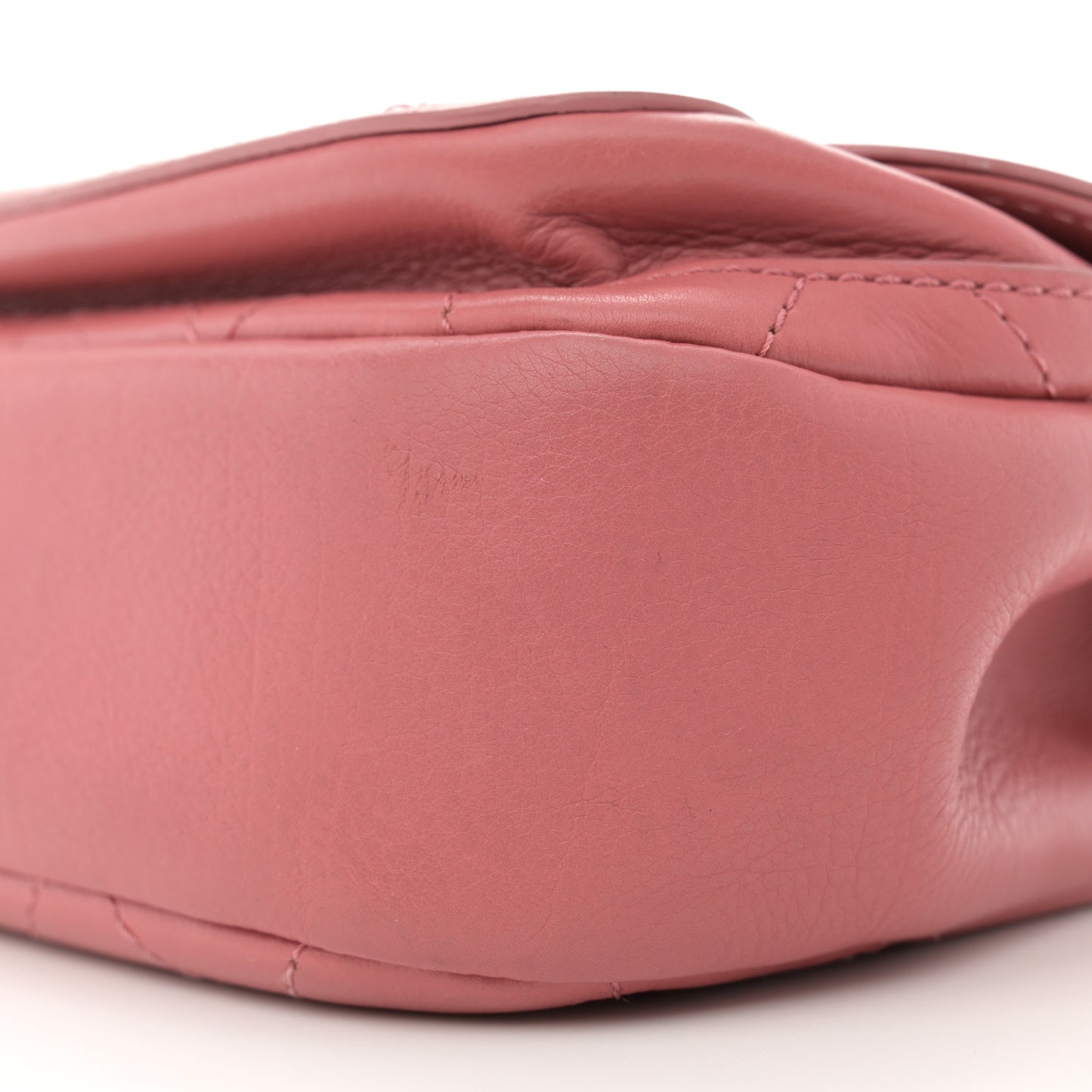 Calfskin Stitched Small Flap Bag Pink
