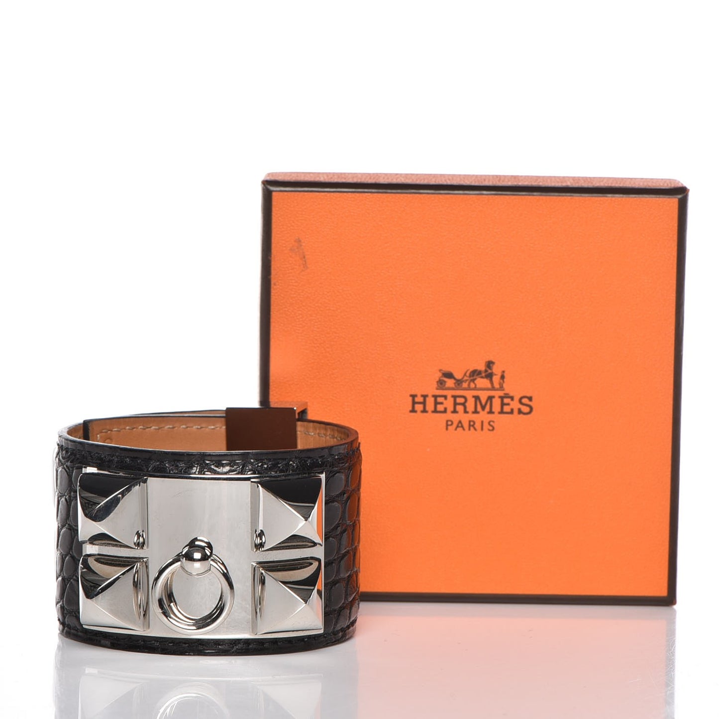 Matte Alligator Collier de Chien CDC Bracelet S Black