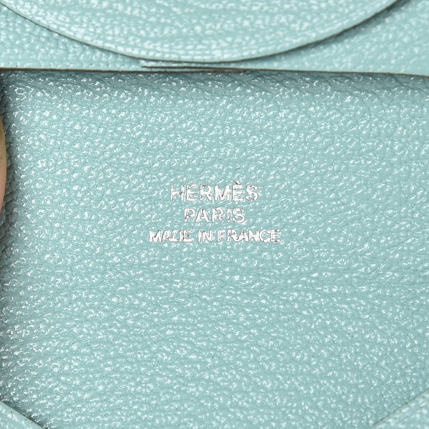 Hermes Chevre Mysore Bastia Coin Purse Aqua 6 of 7