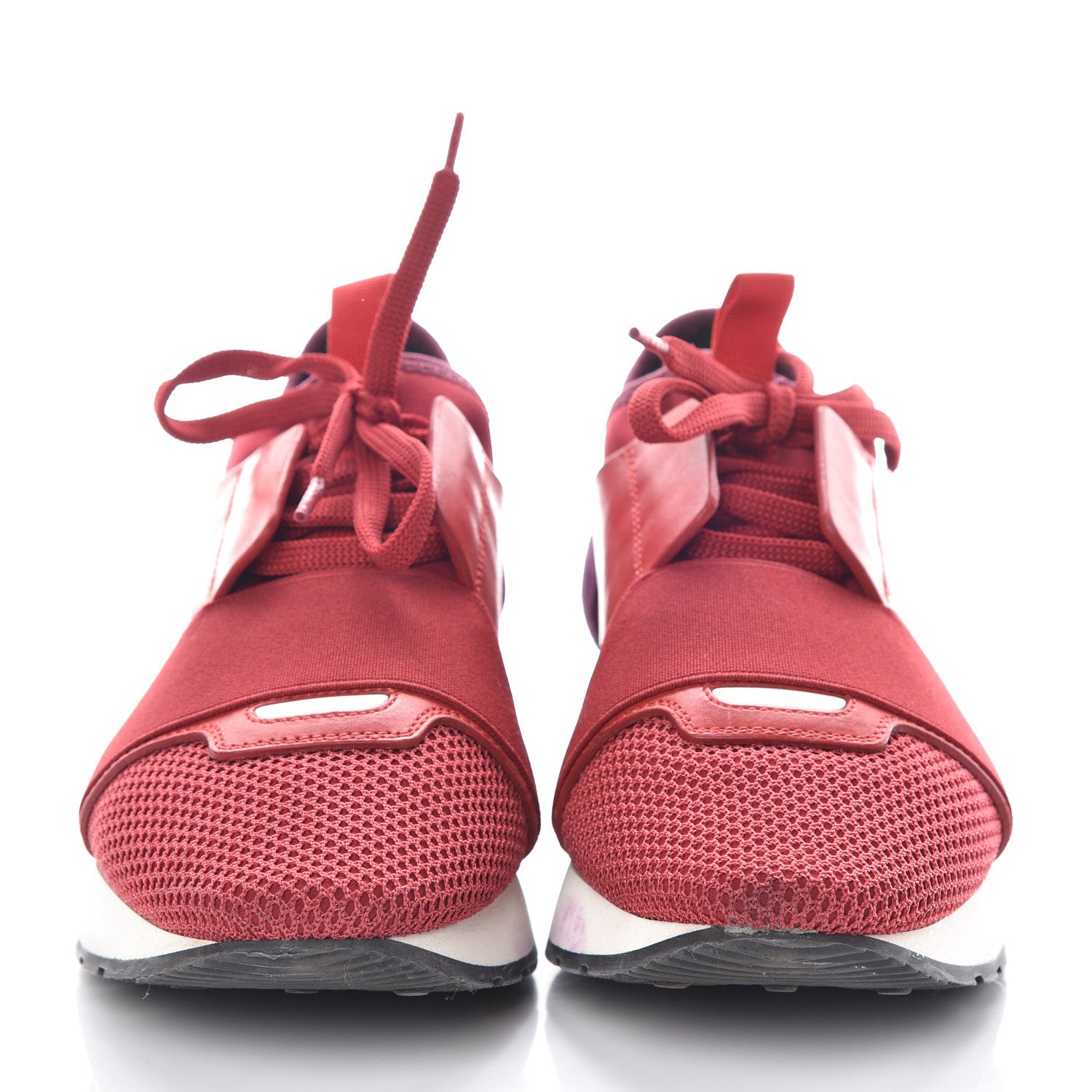 Balenciaga Mesh Calfskin Neoprene Suede Womens Race Runner Sneakers 38 Rouge Violet 2 of 9