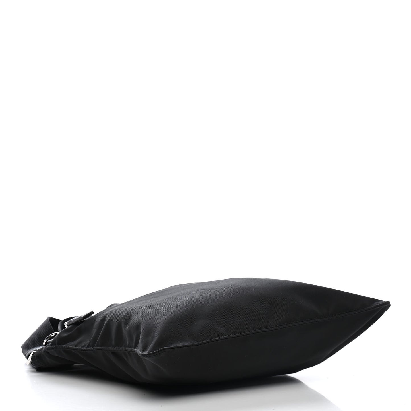 Nylon Flat Messenger Bag Black