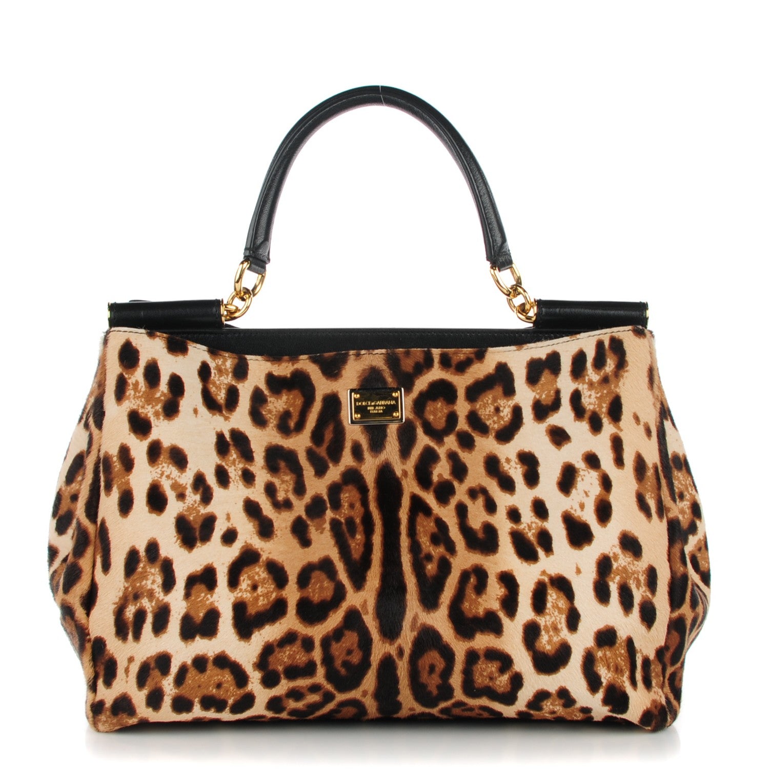 Dolce & Gabbana Calfskin Hair Leopard Print Medium Miss Sicily Shopper Tote 1 of 6