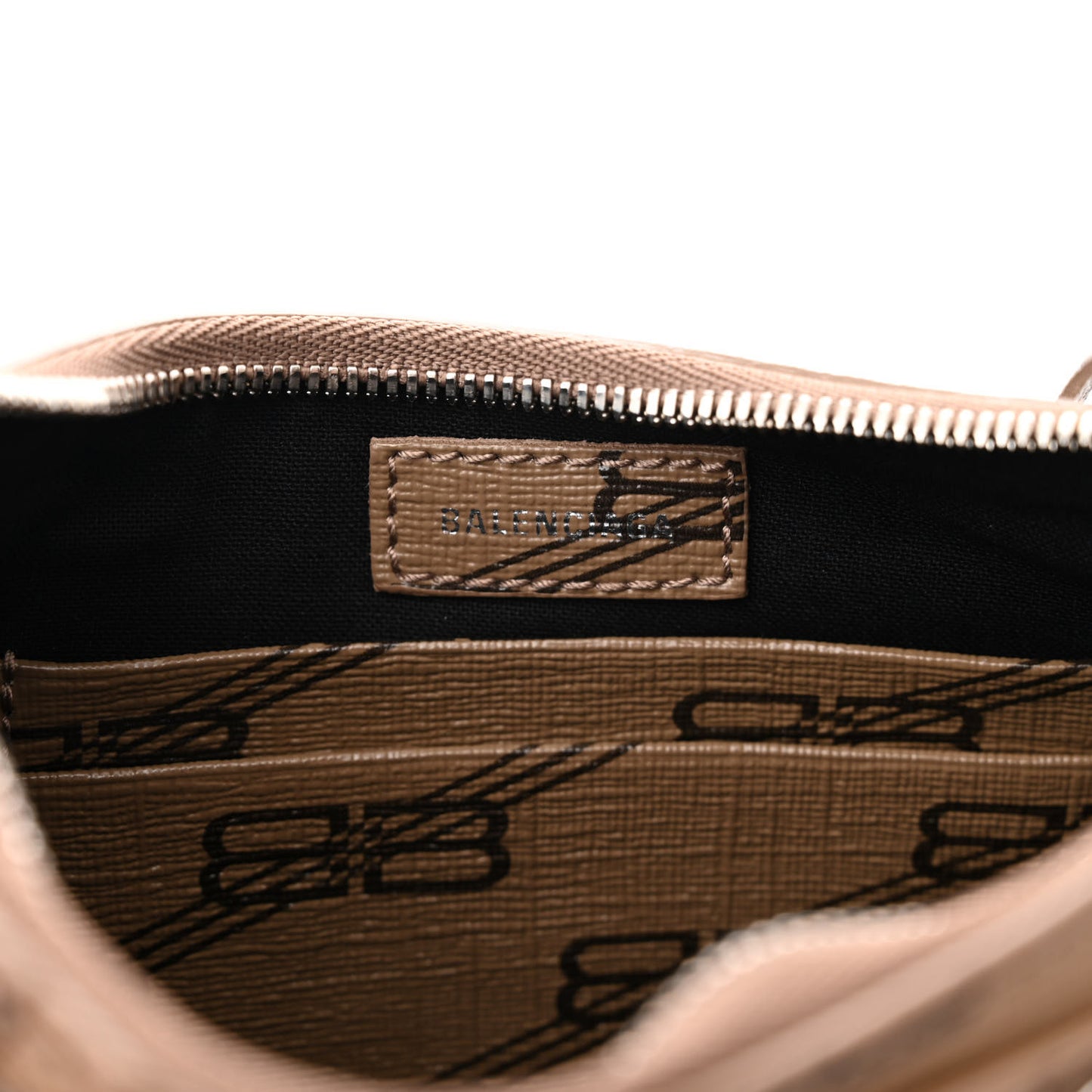 Coated Canvas BB Monogram Le Cagole Mini Purse With Chain Beige Brown