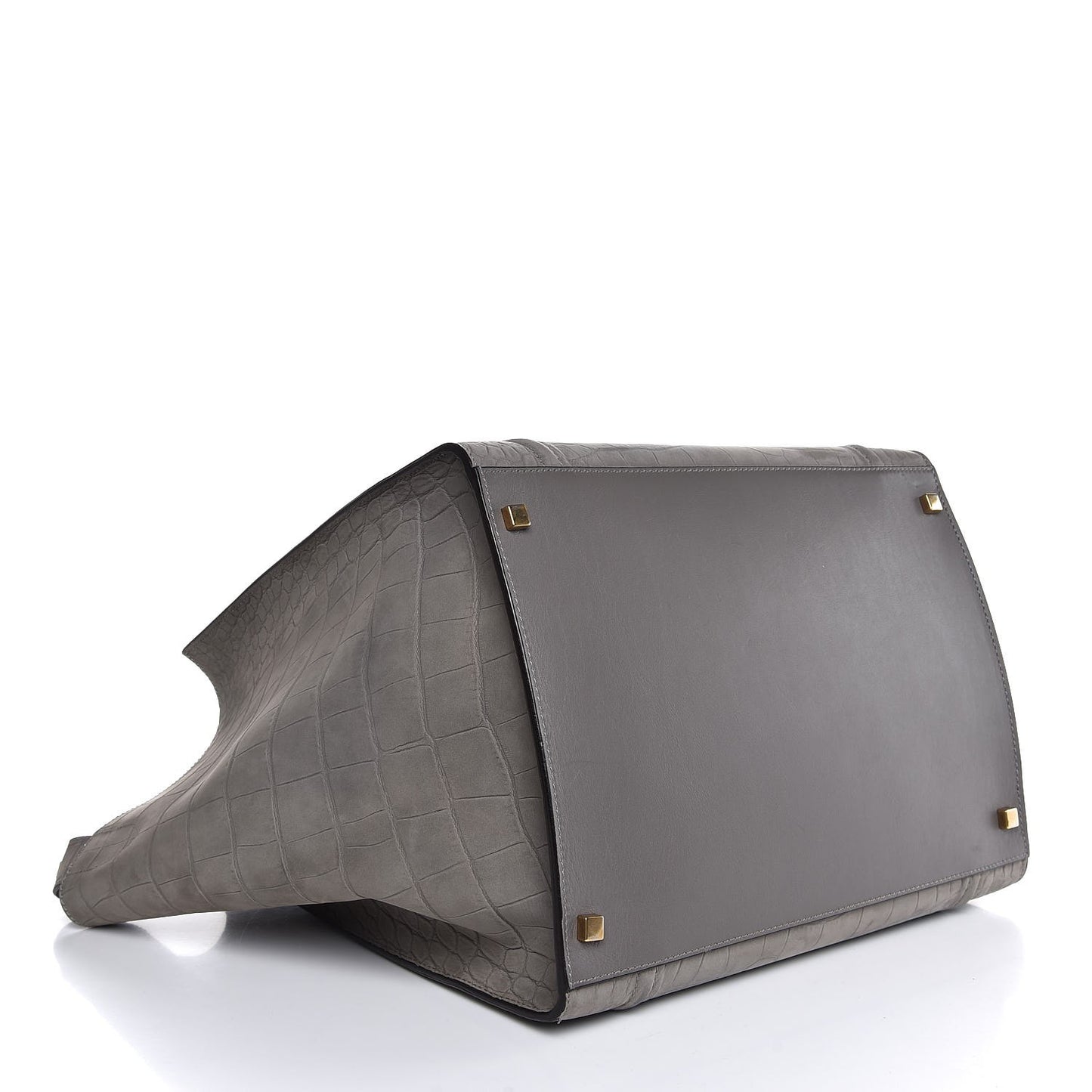 Crocodile Embossed Nubuck Large Phantom Luggage Grey