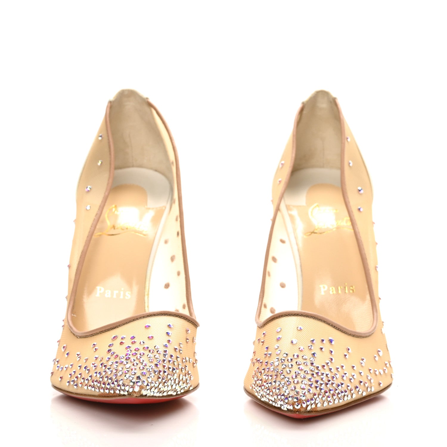 Christian Louboutin Metallic Nappa Crystal Strass Follies 100 Pumps 40.5 2 of 7