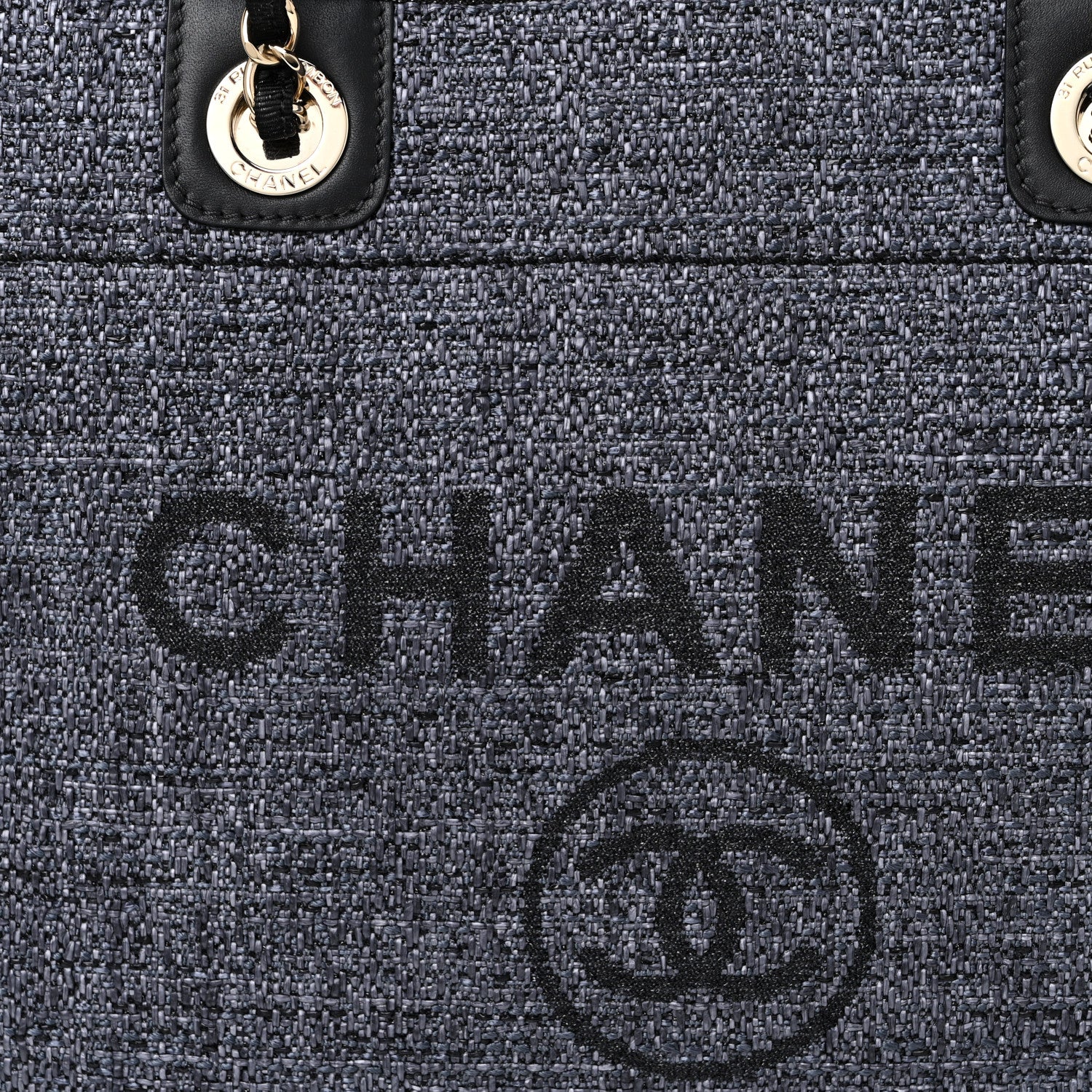 Chanel Lurex Boucle Small Deauville Tote Black 8 of 10