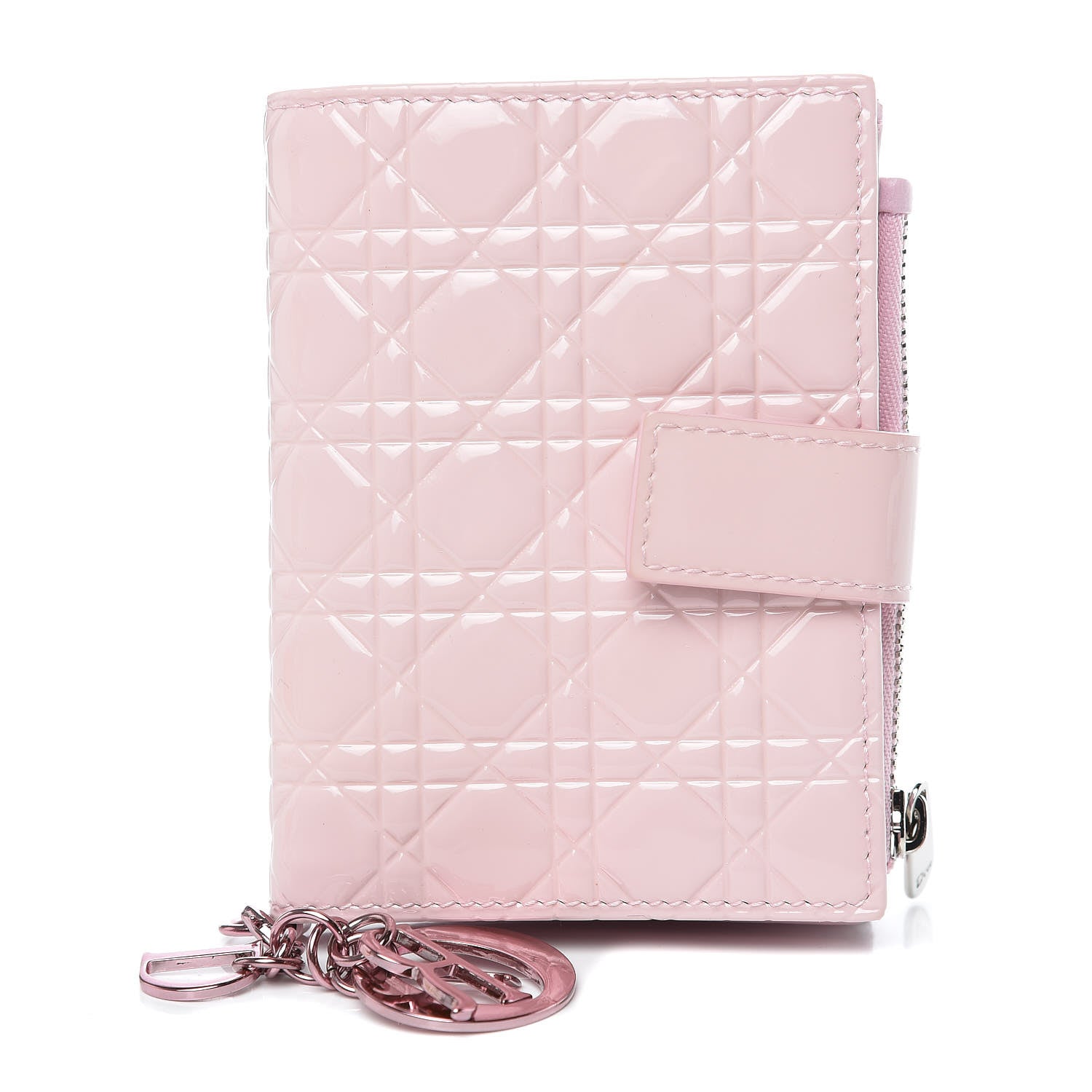 Christian Dior Patent Cannage Lady Dior Wallet Pink 1 of 7