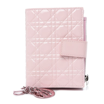 Christian Dior Patent Cannage Lady Dior Wallet Pink 1 of 7