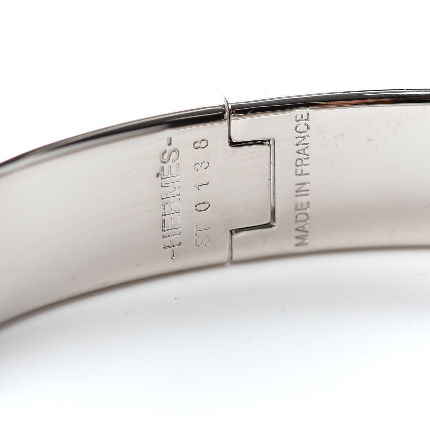 Enamel Narrow Clic Clac H Bracelet GM White