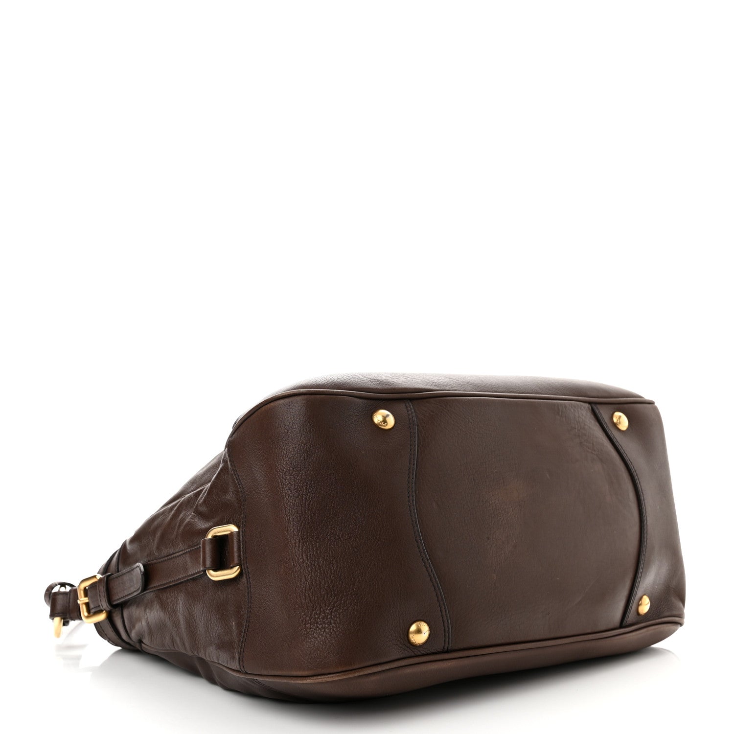 Prada Cervo Belted Hobo Brown 4 of 13