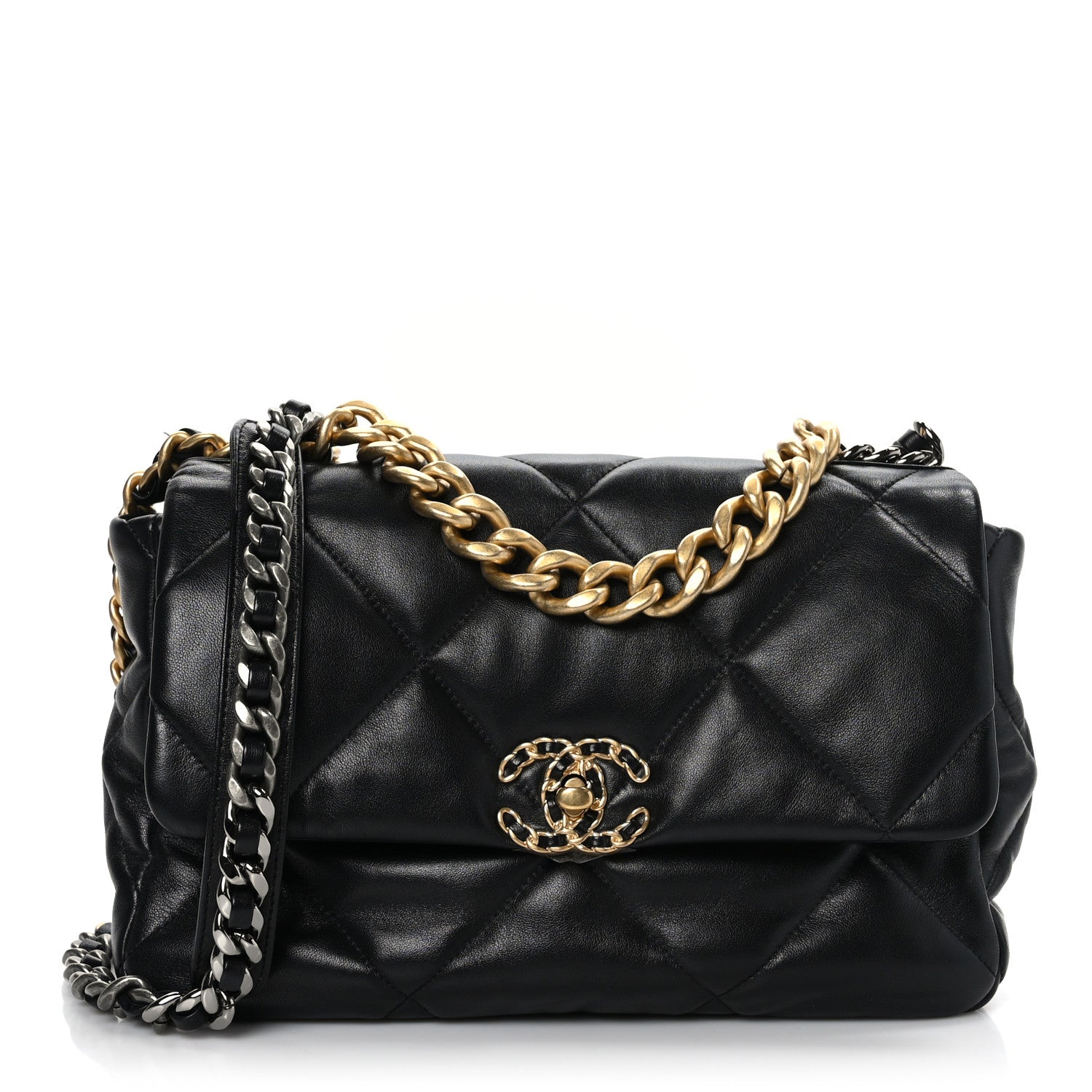 Chanel Lambskin Quilted Large Chanel 19 Flap Black 1 of 9
