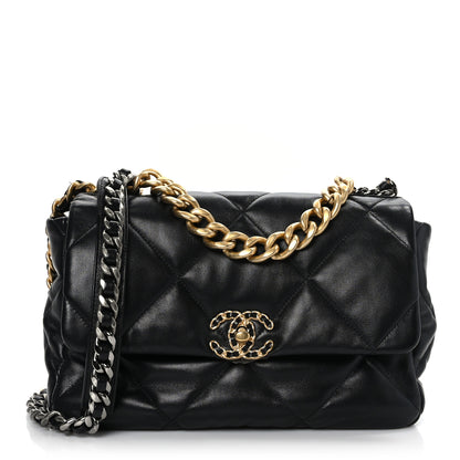 Chanel Lambskin Quilted Large Chanel 19 Flap Black 1 of 9