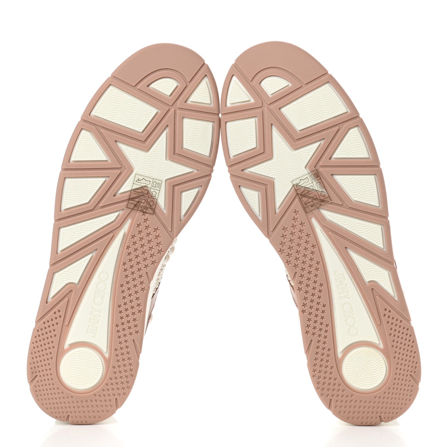 Jimmy Choo Calfskin Pearl Embellished Hawaii Flatform Sneakers 38 Ballet Pink 5 of 6