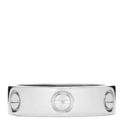 Cartier 18K White Gold 5.5mm LOVE Ring 54 6.75 1 of 4