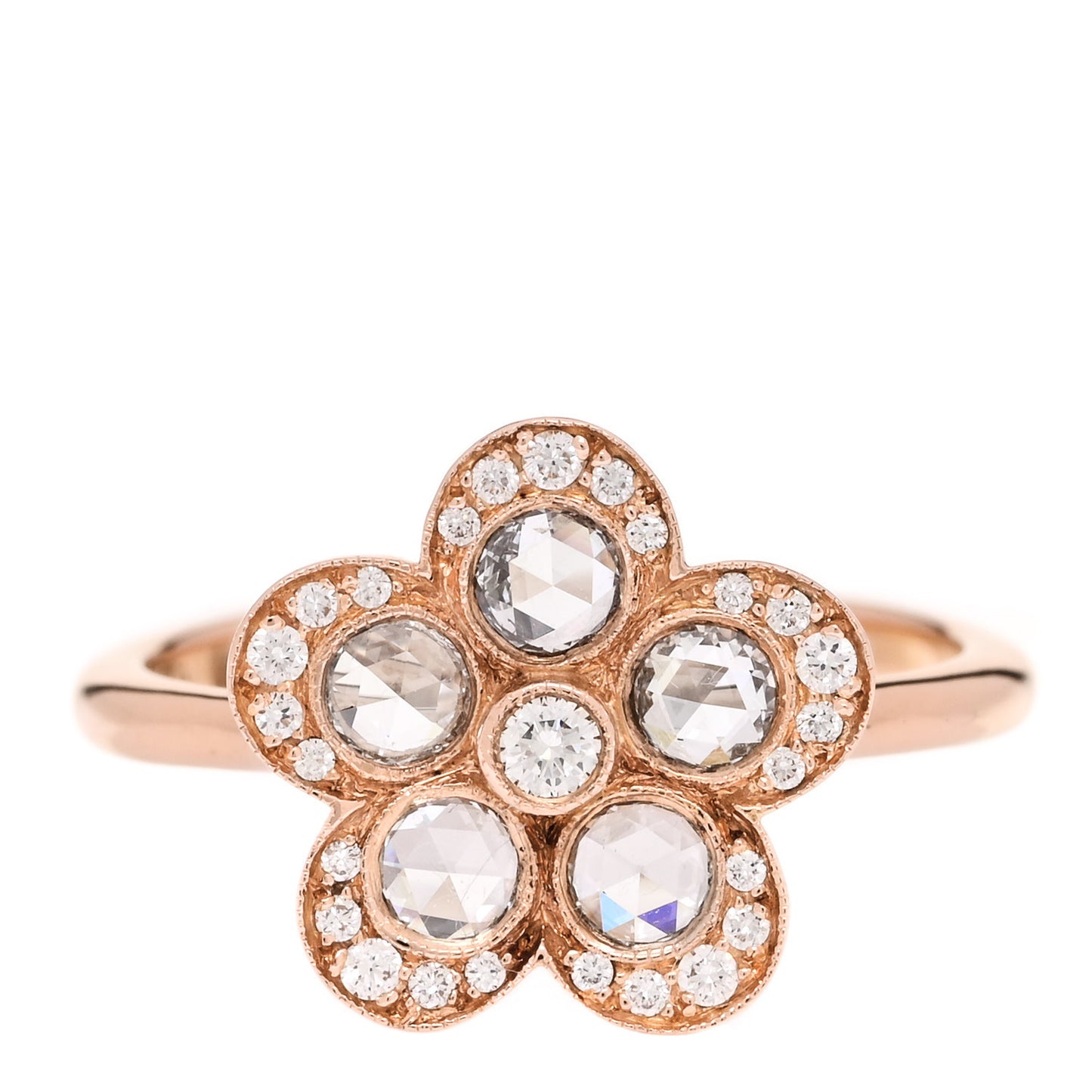 18K Rose Gold Diamond Enchant Flower Ring 52 6