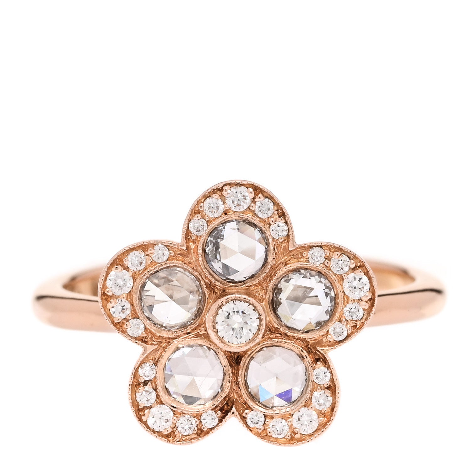 Tiffany 18K Rose Gold Diamond Enchant Flower Ring 52 6 1 of 4