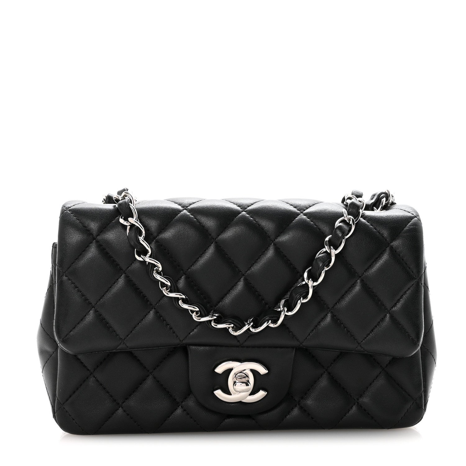Chanel Lambskin Quilted Mini Rectangular Flap Black 1 of 10