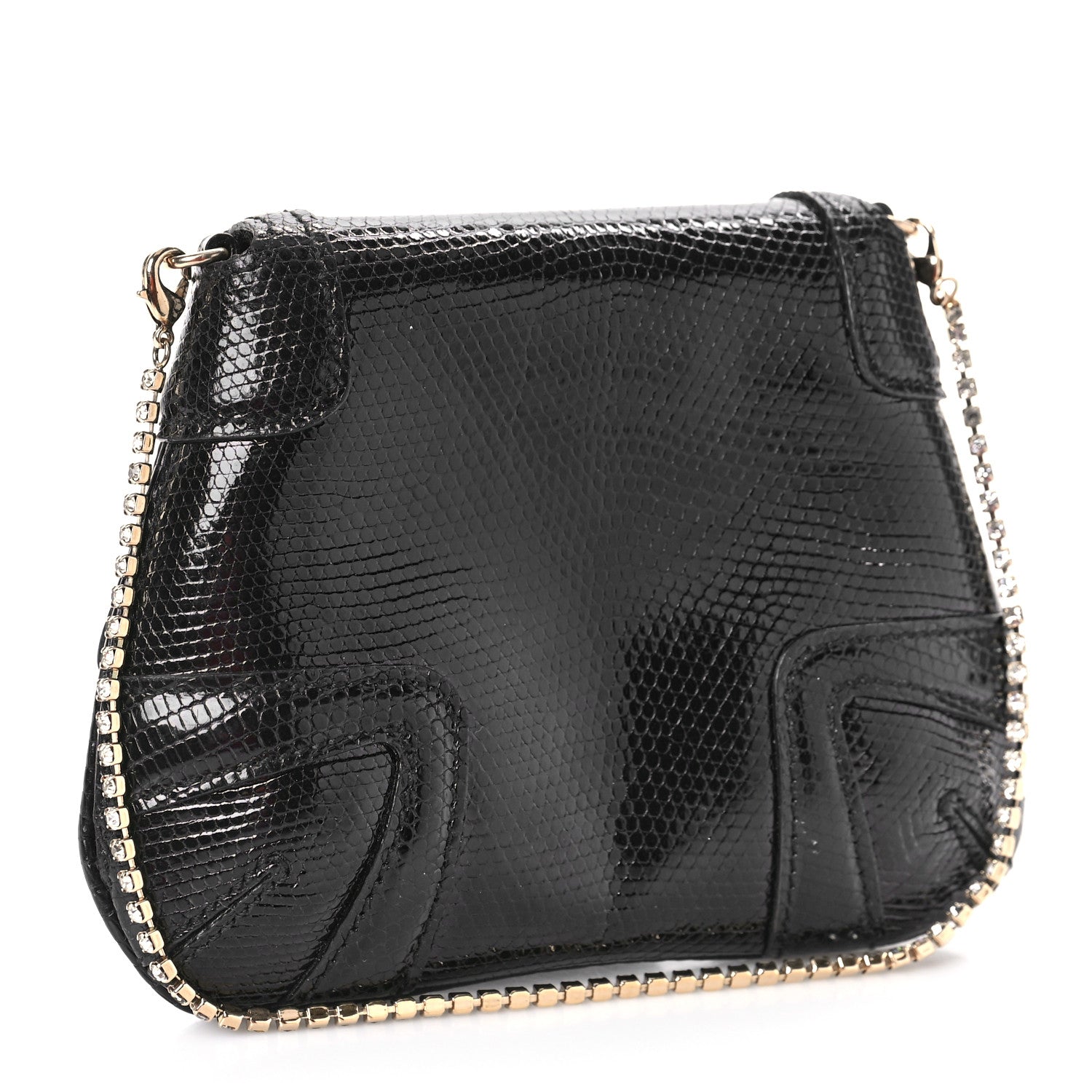 Gucci Lizard Tom Ford Jeweled Dragon Bag Black 3 of 9
