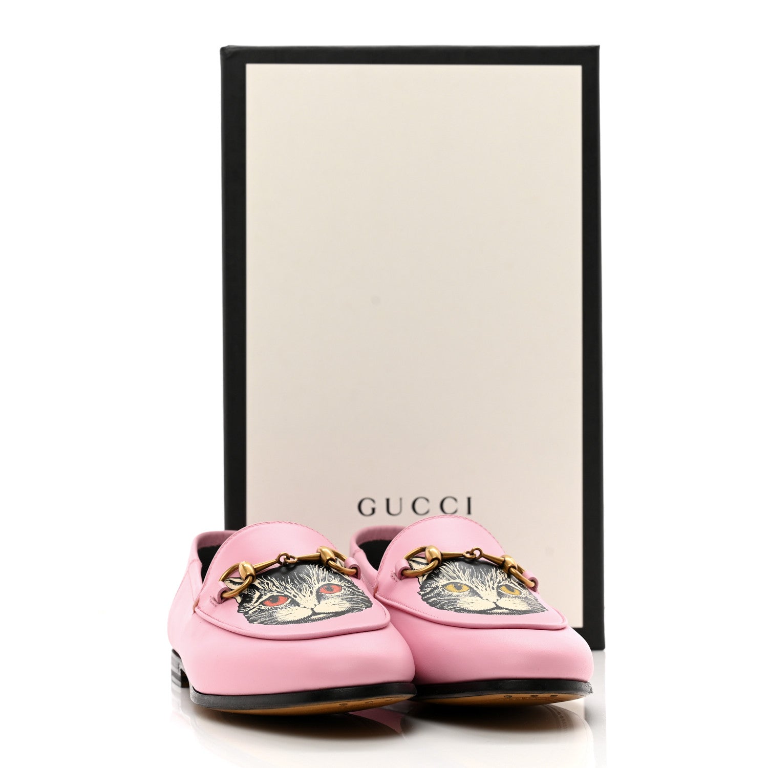 Gucci Lambskin Mystic Cat Womens Brixton Horsebit Loafers 35 Perfect Pink 11 of 11