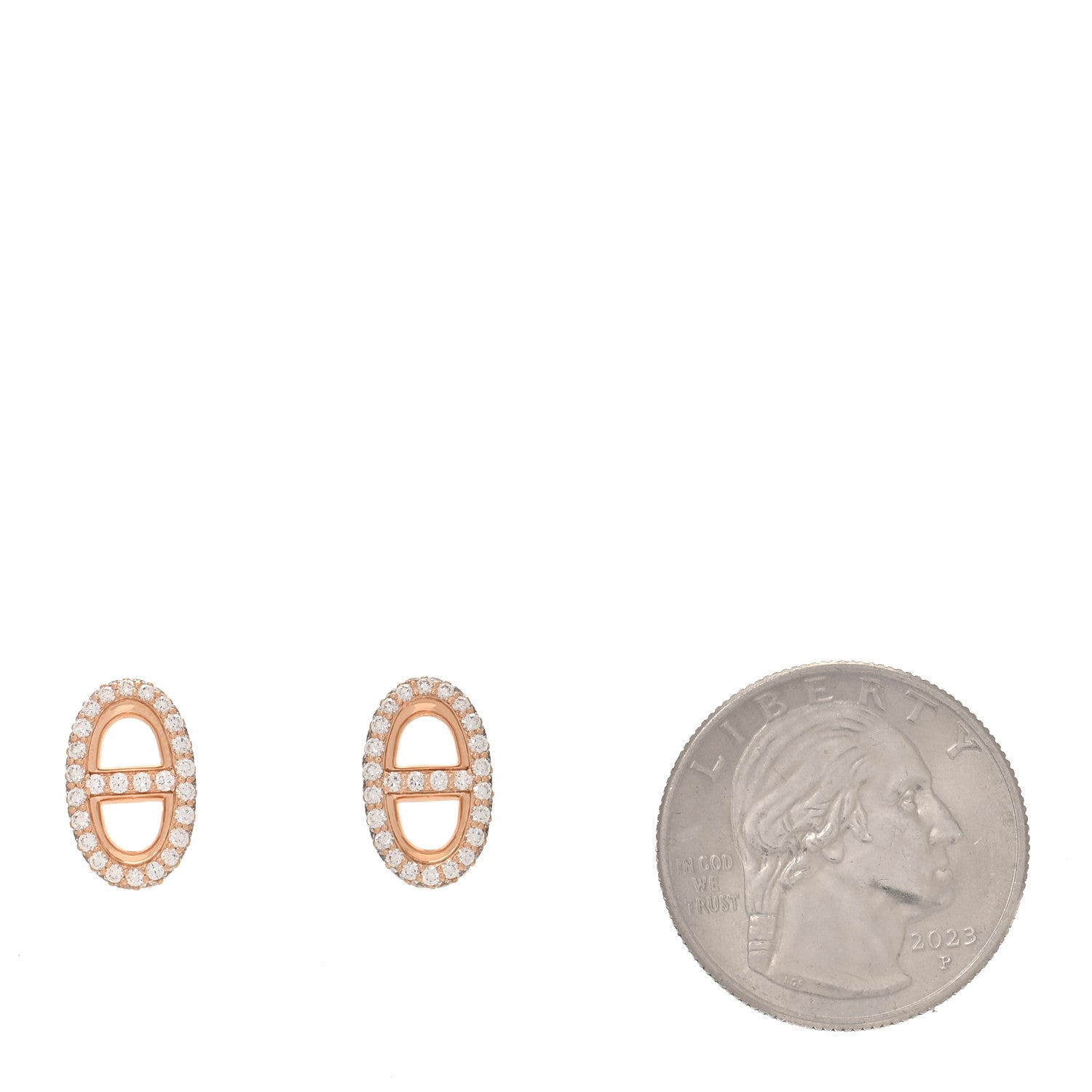 Hermes 18K Rose Gold Diamond New Farandole Earrings 2 of 5
