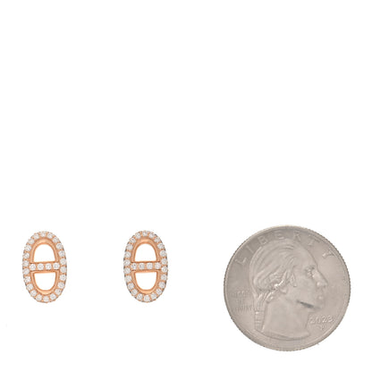 Hermes 18K Rose Gold Diamond New Farandole Earrings 2 of 5