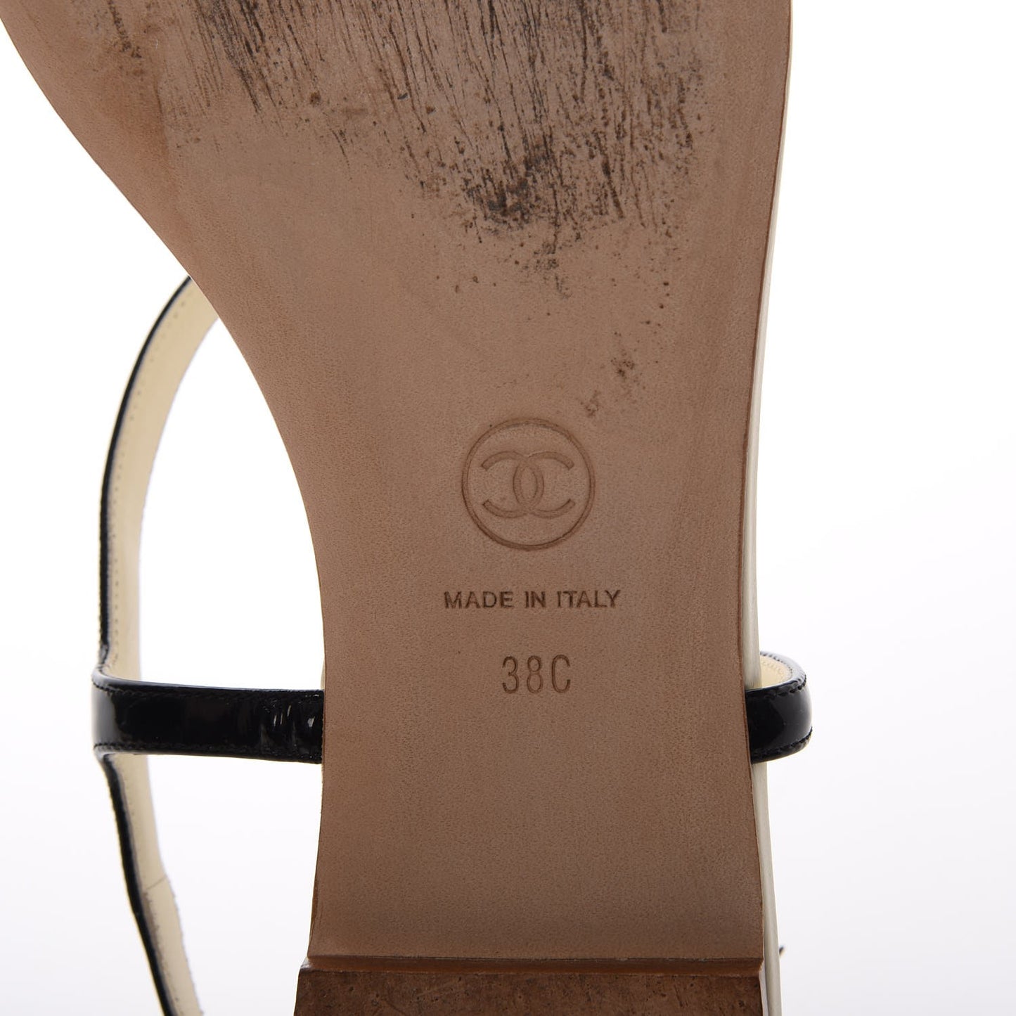 Patent CC Thong Sandals 38 Black