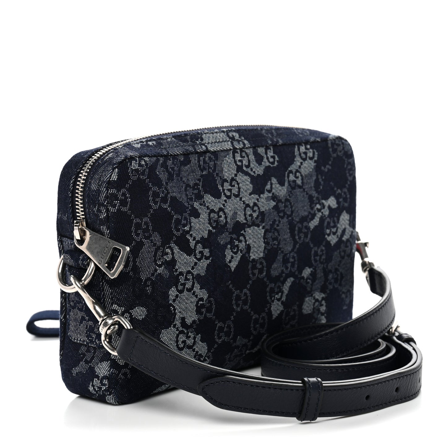 Denim GG Monogram Camouflage Small Crossbody Bag Blue
