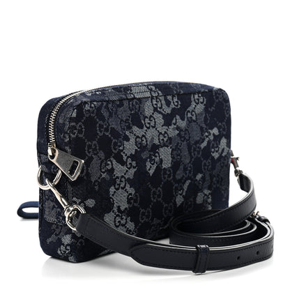 Gucci Denim GG Monogram Camouflage Small Crossbody Bag Blue 3 of 11
