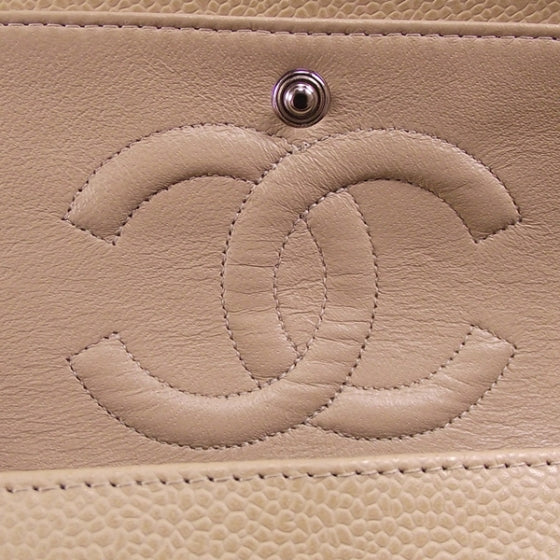 Chanel Caviar Quilted Medium Double Flap Beige 7 of 10