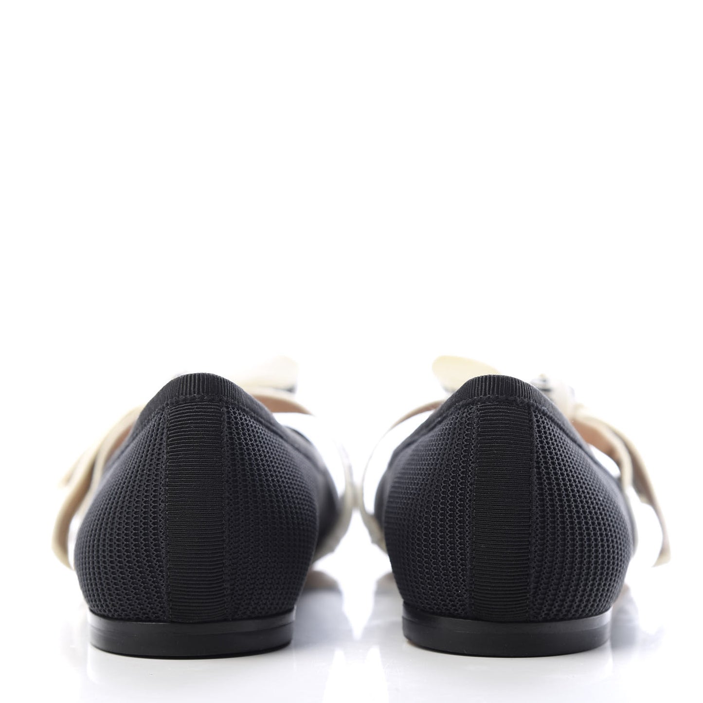 Fabric Ribbon Embroidered J'Adior Ballet Flats 35.5 Black