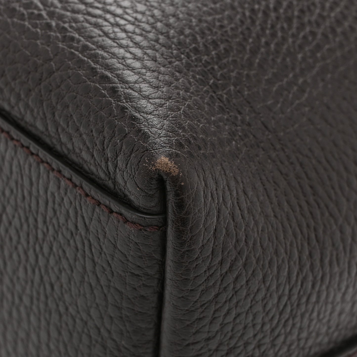 Calfskin Medium Braided Handle Gifford Tote Dark Brown