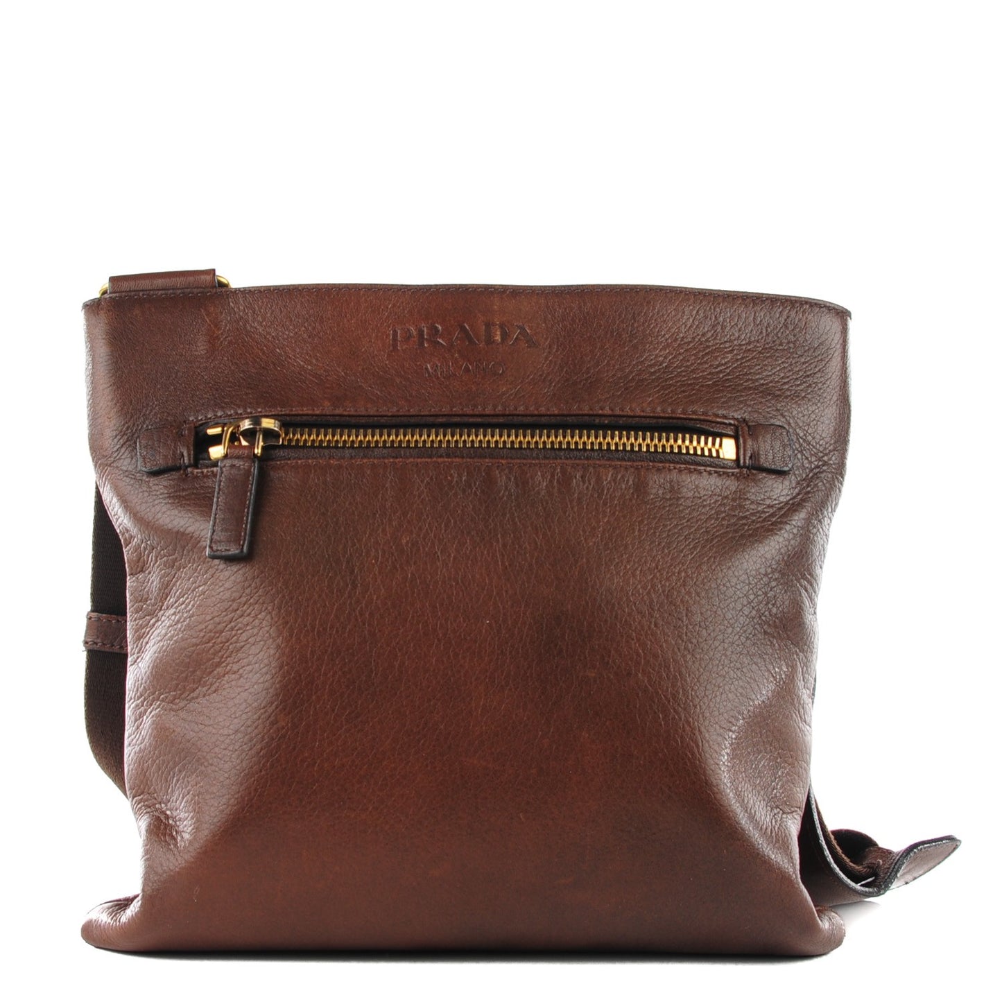 Cervo Antik Flat Messenger Bag Brown