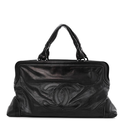 Chanel Lambskin East West Soho Shopper Black 1 of 11
