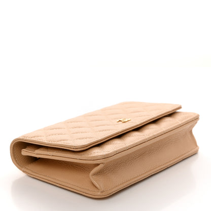 Chanel Caviar Quilted Wallet on Chain WOC Beige 4 of 11