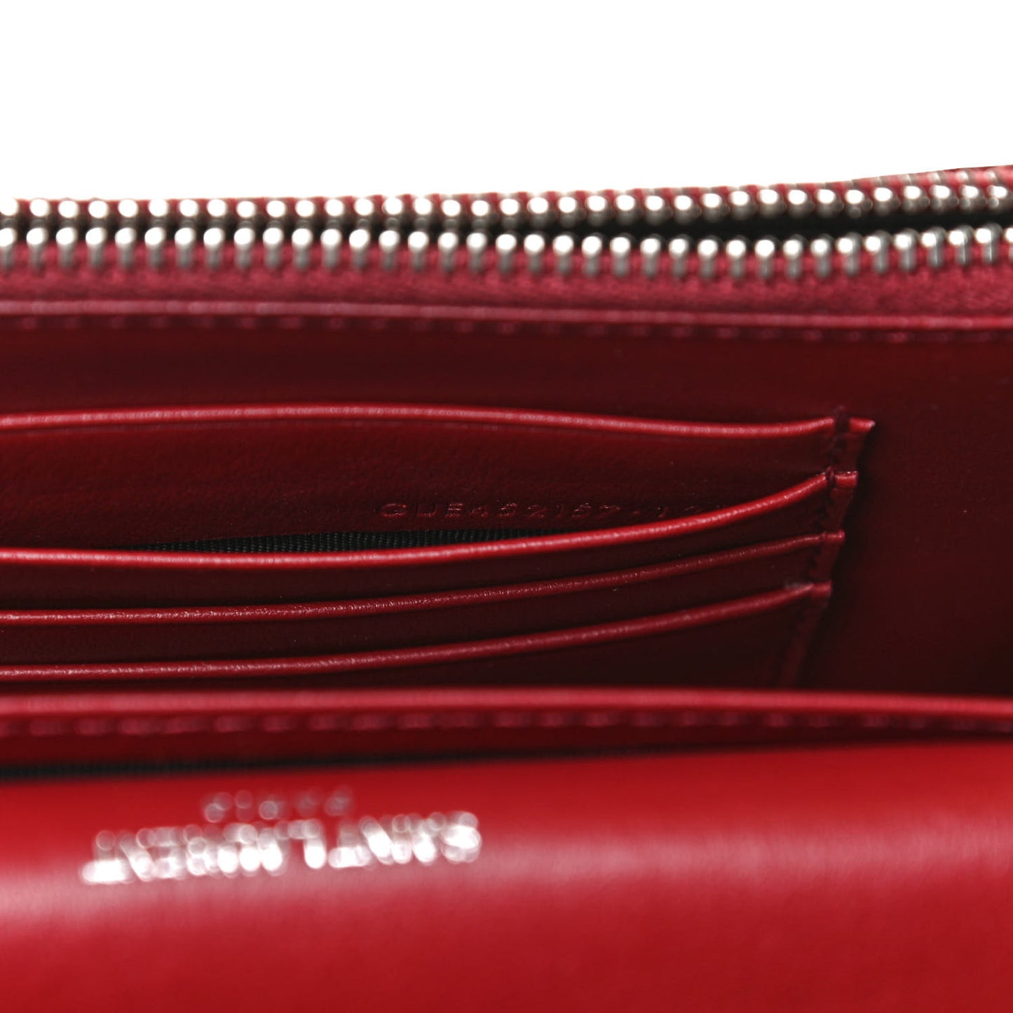 Calfskin Crocodile Embossed Monogram Sunset Chain Wallet Palissandre