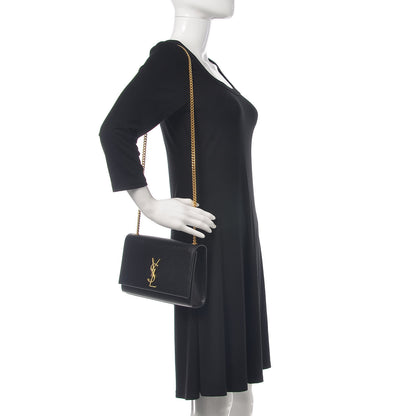 Saint Laurent Grain De Poudre Medium Classic Monogram Kate Satchel Black 2 of 9