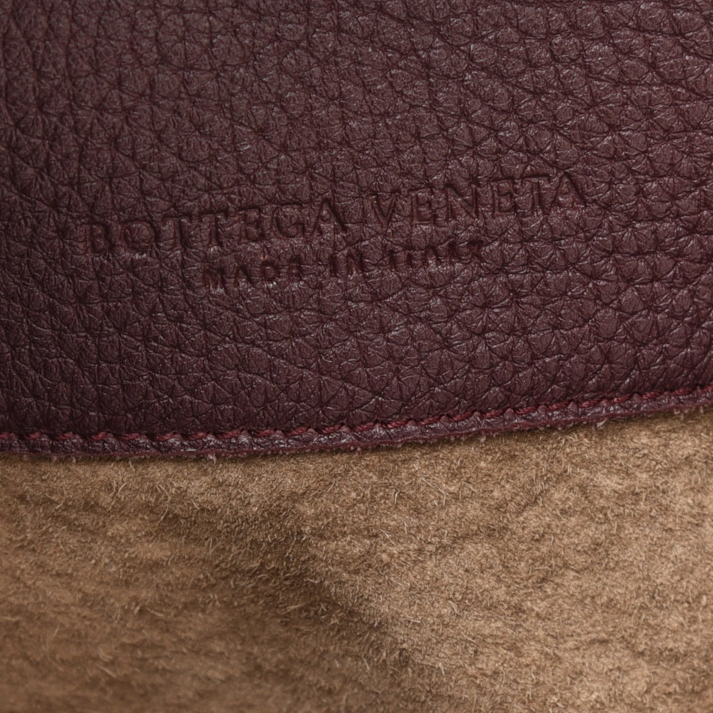 Washed Cervo Deerskin Large Hobo Burgundy