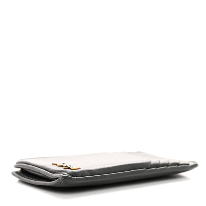 Saint Laurent Grained Calfskin Monogram 5 Fragments Zip Pouch Card Holder Storm 4 of 8