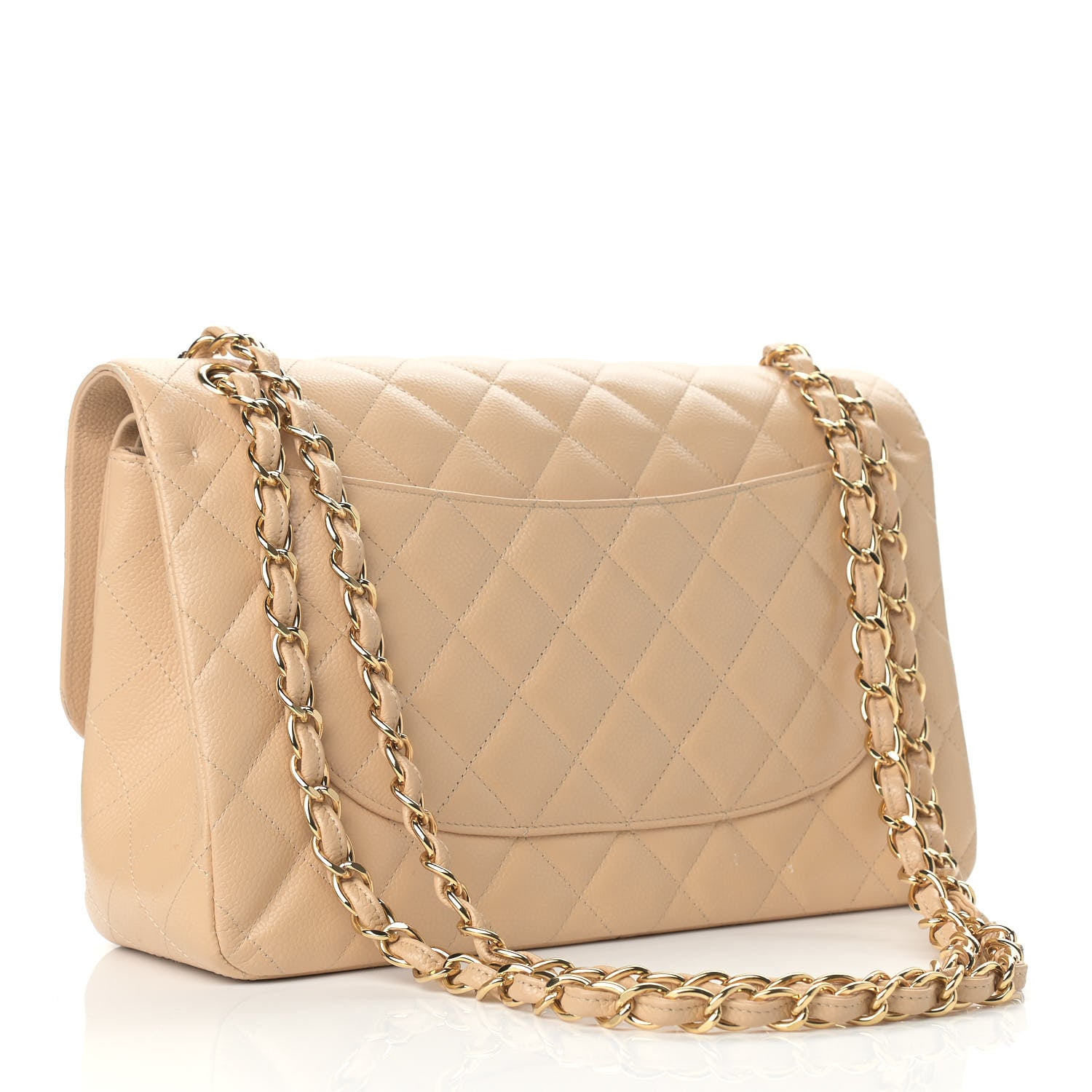 Chanel Caviar Quilted Jumbo Double Flap Beige Clair 3 of 20